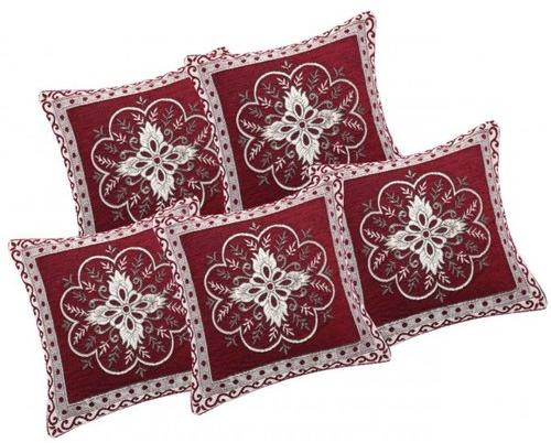 Chennile Fabric Chenille Cushion Cover, Design : Embroidery