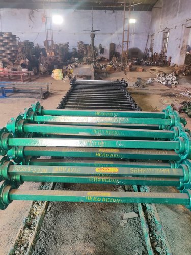 Color Coated Stainless Steel 56 MM Trolley Axle, for Trailer, Shape : Round