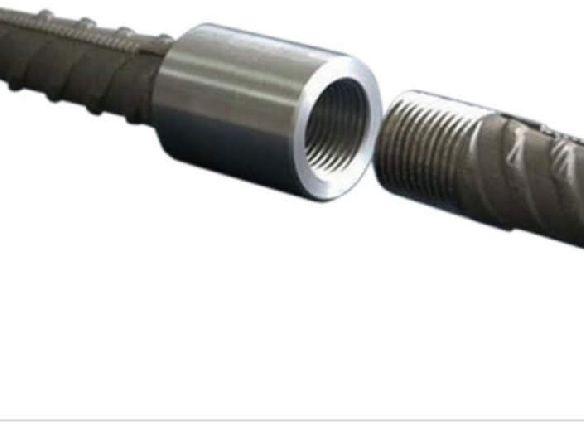 Round Non Polished Mild Steel Rebar Coupler, for Jointing, Length : 3inch