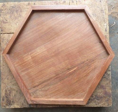 Wood tea cup tray, Size : 10x10 inches