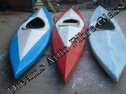 Manual Coated FRP Kayak Boat, for Water Parks, Length : 6 Mtr, 7 Mtr