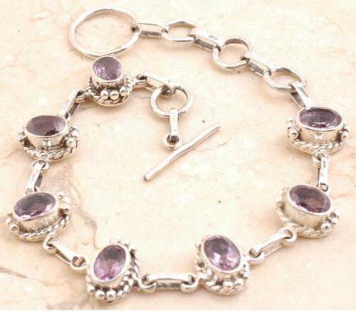 Sterling Silver Amethyst Bracelet