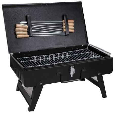 Sunglan Stainless Steel Barbeque Set, Color : Black