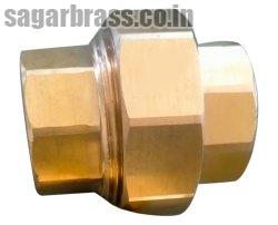 Golden Polished Brass Double End Union, Size : 0-15mm