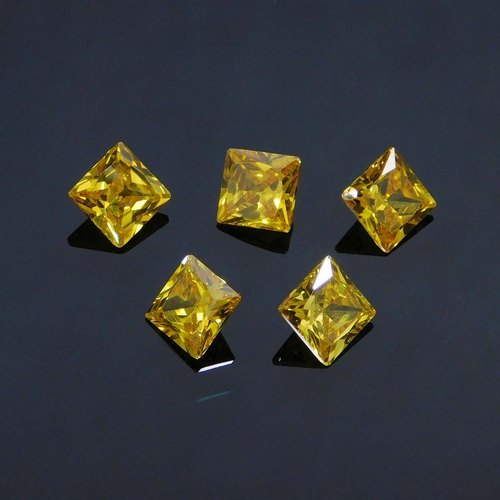 Round CZ Yellow Gemstone, for Jewellery, Color : Natural