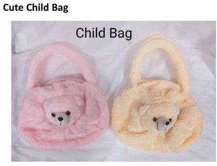 Kids FUR Handbag, Pattern : Plain