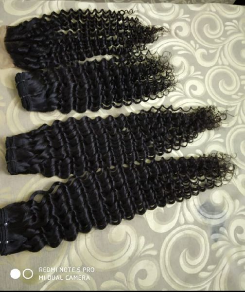 Black Indian Deep Wave Hair, for Parlour, Length : 8 inch to 30 inch