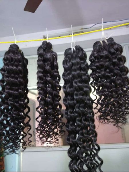 Raw Indian Deep Wave Hair, for Parlour, Length : 8 inch to 30 inch