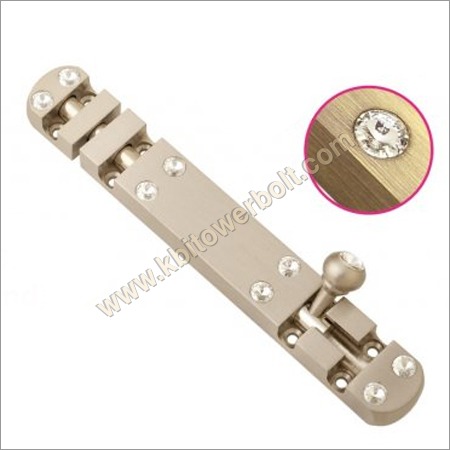 Brass Diamond Tower Bolt with Diamonds, Color : Silver