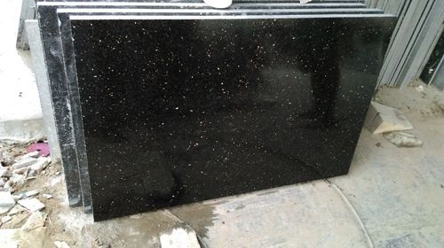 Polished Black Galaxy Granite Slabs, for Flooring