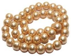 Beadsnfashion Shining Glass Pearl Beads, Color : White, Cream, Off-white, Ivory
