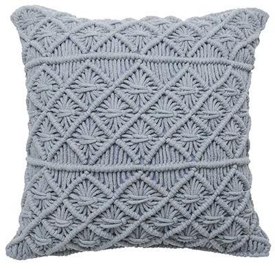 USHVI Square Cotton Macrame Cushion Covers, for Home, Color : Grey