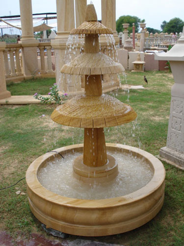 Round Three Tier Stone Fountain