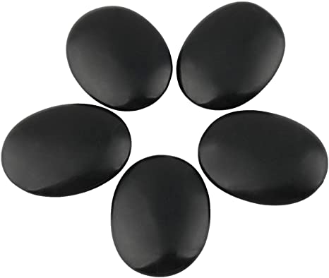 Black Obsidian Oval Shaped Loose Palm Stones