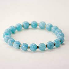 Polished Aquamarine Stone Bracelet, Color : Blue