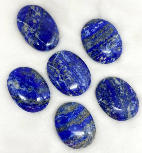 Lapis Lazuli Oval Shaped Loose Palm Stones