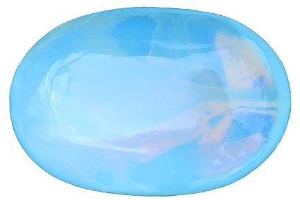 Oval Natural Polished Opalite Healing Worry Stone, Color : Blue