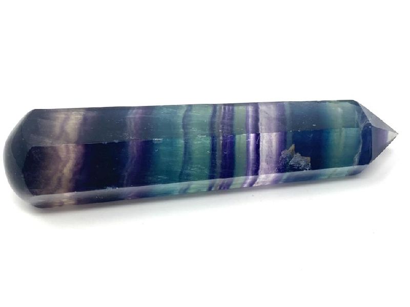 Gemstone Rainbow Fluorite Crystal Wand, for Meditation Tool, Size : 5-7 Inch