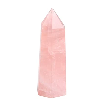 Gemstone Rose Quartz Crystal Wand, for Meditation Tool, Size : 5-7 Inch