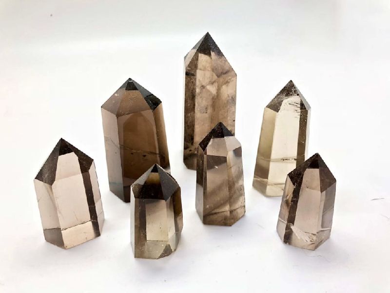 Smoky Quartz Crystal Point, for Healing, Feature : Shiny