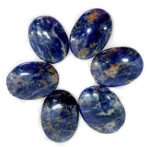 Sodalite Oval Shaped Loose Palm Stones