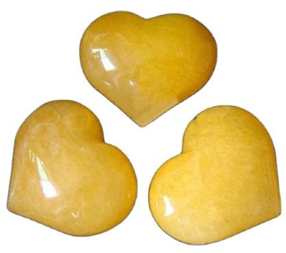 Yellow Aventurine Heart Shaped Loose Palm Stones