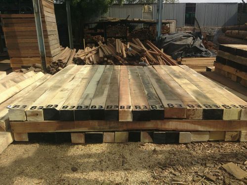 Rectangular Railway Wooden Sleepers, Color : Brown, Black