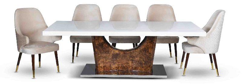Onyx Top Cross Base Dining Table