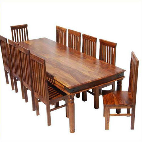  Wooden Dining Table Set, Color : Brown