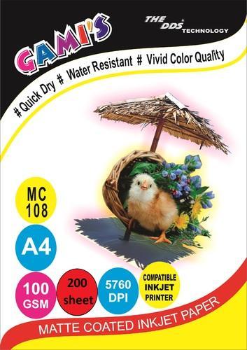 100GSM GAMIS Inkjet Glossy Paper, Size : A4