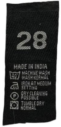 Rectangular Black Woven Label, For Garments, Pattern : Embroidered