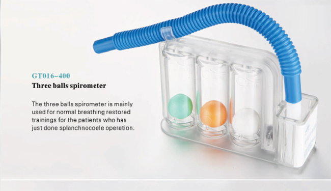 Plastic Three Ball Spirometer, for Diagnose Asthma Use, Operating Temperature : 50-100D/C