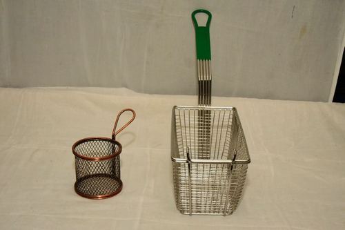 Rectangle Nickel-Plated Metal Fryer Basket