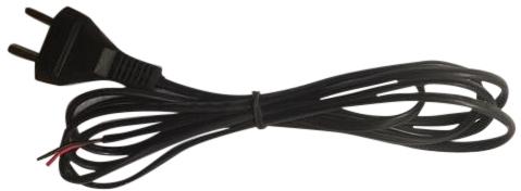 Arpit Enterprises PVC Two Pin Power Cord, Color : Black