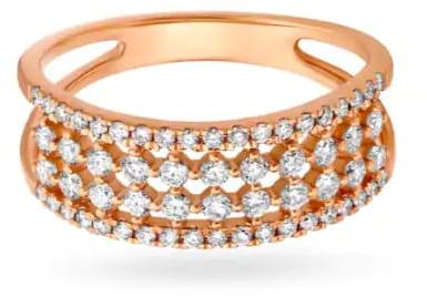 Rose Gold Diamond Ring, Main Stone : Sapphire