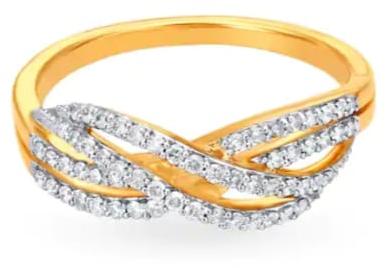 Polished Yellow Gold Diamond Ring, Gender : Female