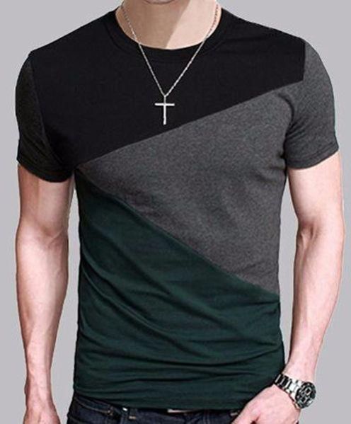 Checked Cotton Mens T-shirts, Sleeve Style : Half Sleeve
