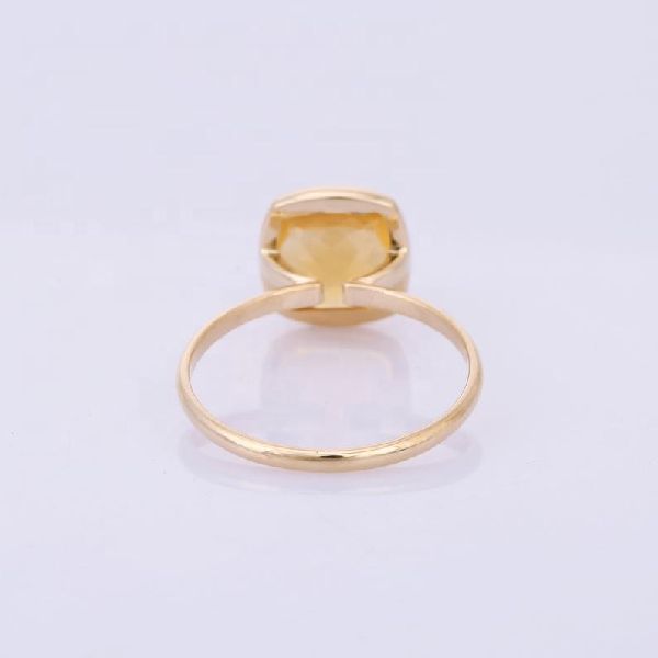 Semi-Precious Citrine 18K Yellow Gold Ring