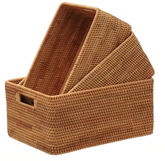 Round Bamboo Rattan Basket, for Home, Stores, Feature : Eco Friendly