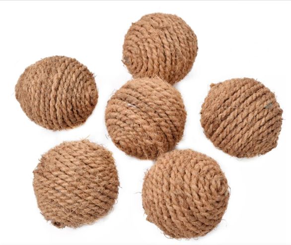 Coconut Fiber Decorative Balls for Christmas, Color : Brown