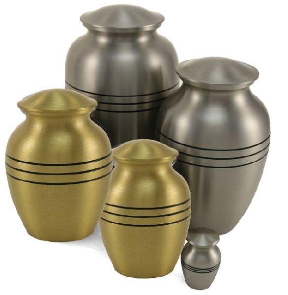 Round Metal Polished Classic Cremation Urns, for Human Ash, Pattern : Plain