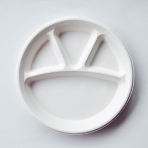 Themocol Disposable Round Compartment Plate, for Serving Food, Size : Multisizes