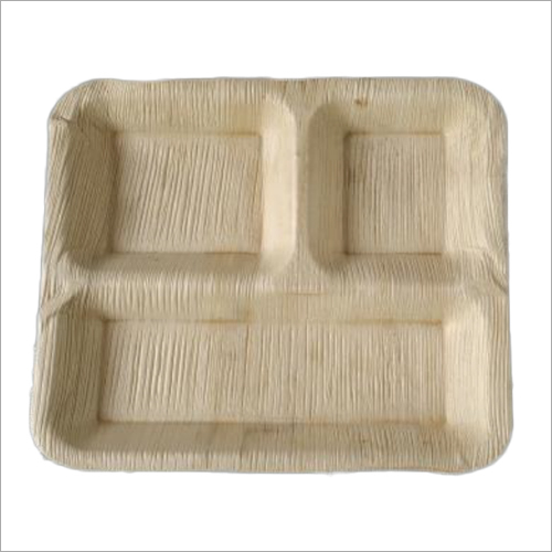 Rectangle Areca Leaf Compartment Plate