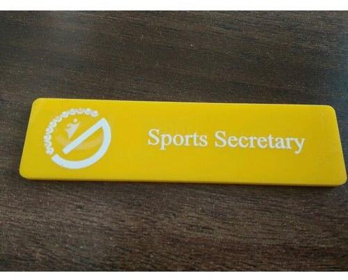 Rectangular Sport Badge, Color : Yellow