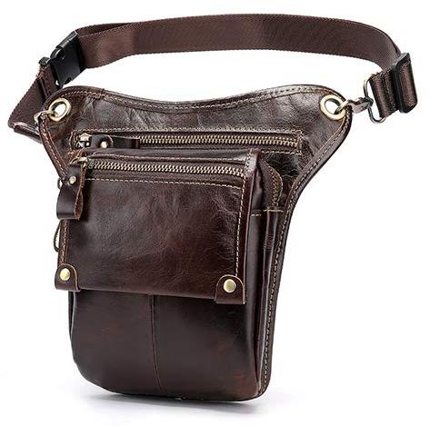 Plain Leather Thigh Bag, Style : Zipper