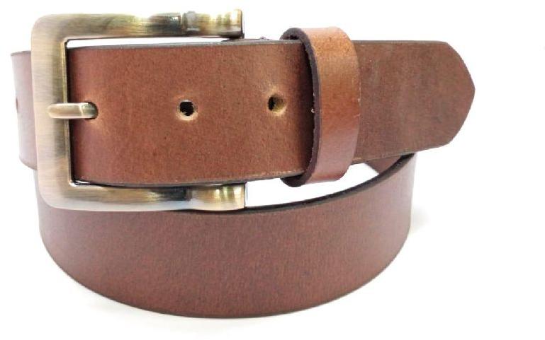 Polished Plain Pure Leather Belt, Buckle Material : Alloy