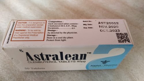 Buy Astralean (Clenbuterol) Alpha-Pharma - Box Of 50 Tabs - 40mcg