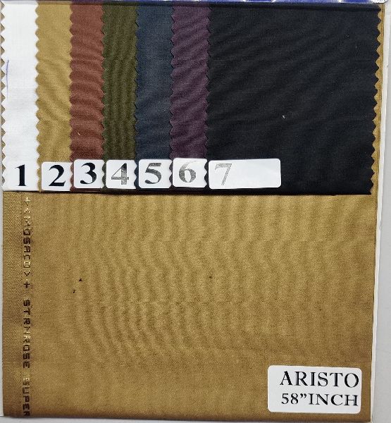 Aristo Polyester Viscose Fabric, for Garments, Style : Plain