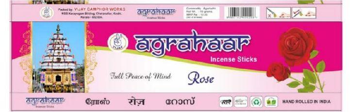 Vijay Agrahaar Rose Incense Sticks, for Anti-Odour, Aromatic, Church etc., Packaging Type : Paper Box