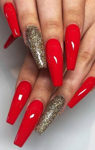 Bridal Nails Red Colour